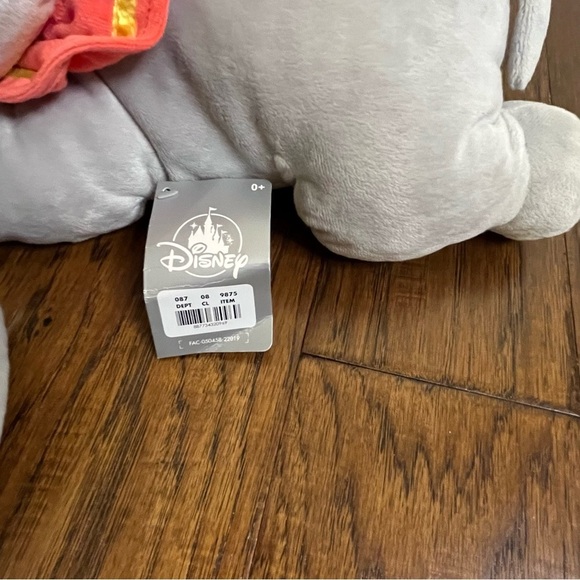 Disney Store Dumbo With Feather in Nose Plush with Yellow Hat - Picture 6 of 7